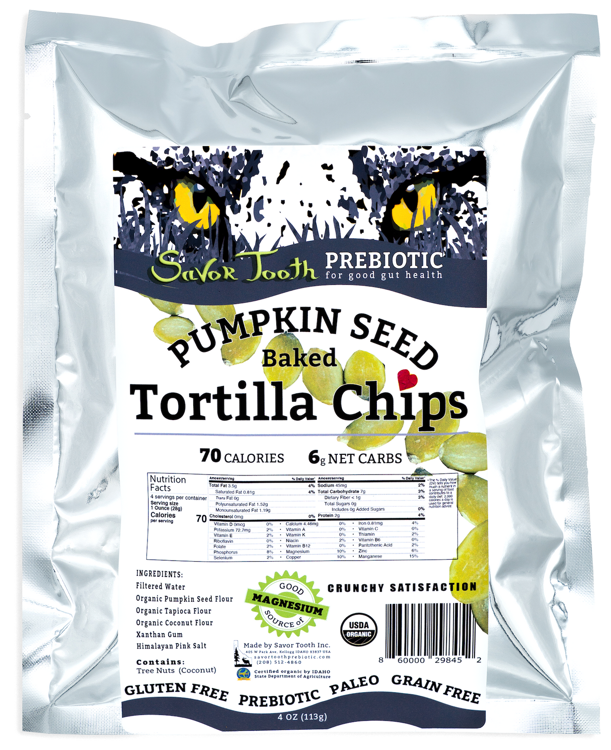Organic BAKED Pumpkin Seed Tortilla Chips