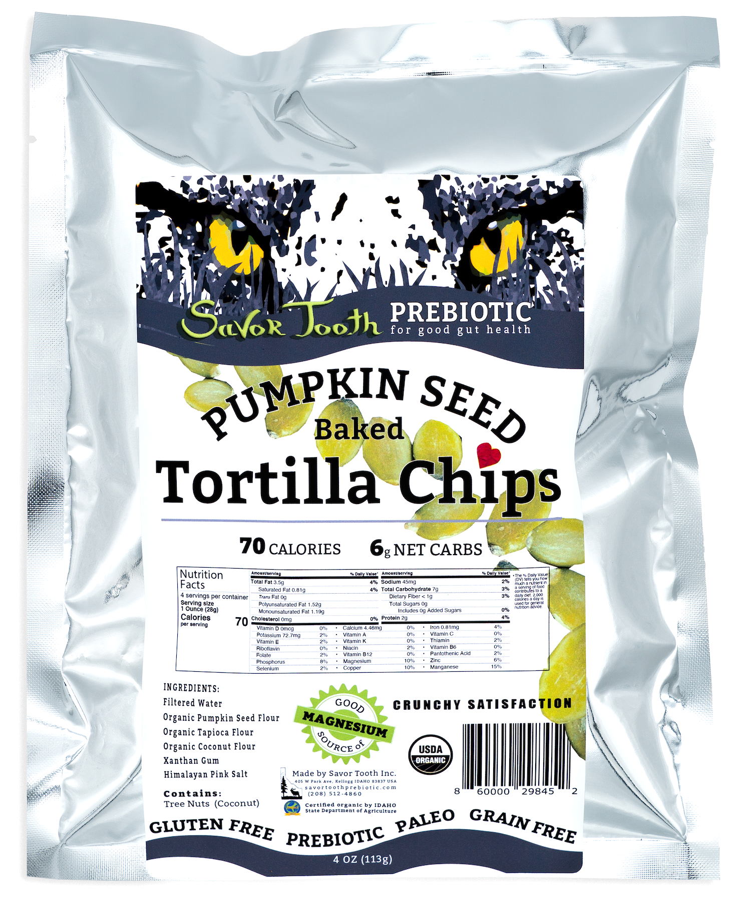 Organic BAKED Pumpkin Seed Tortilla Chips