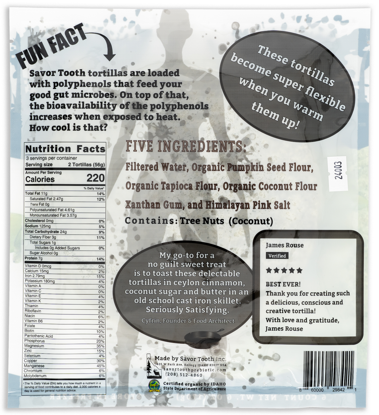 Organic Pumpkin Seed TORTILLAS