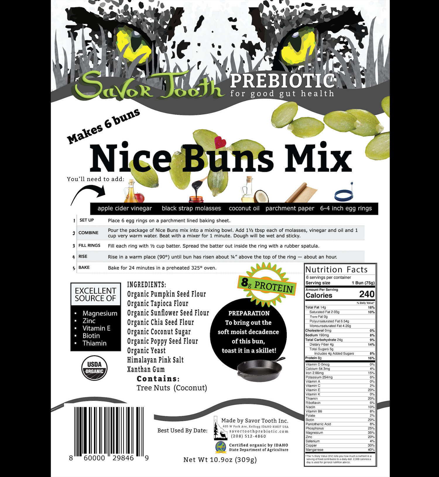 Organic Pumpkin Seed NICE BUN MIX