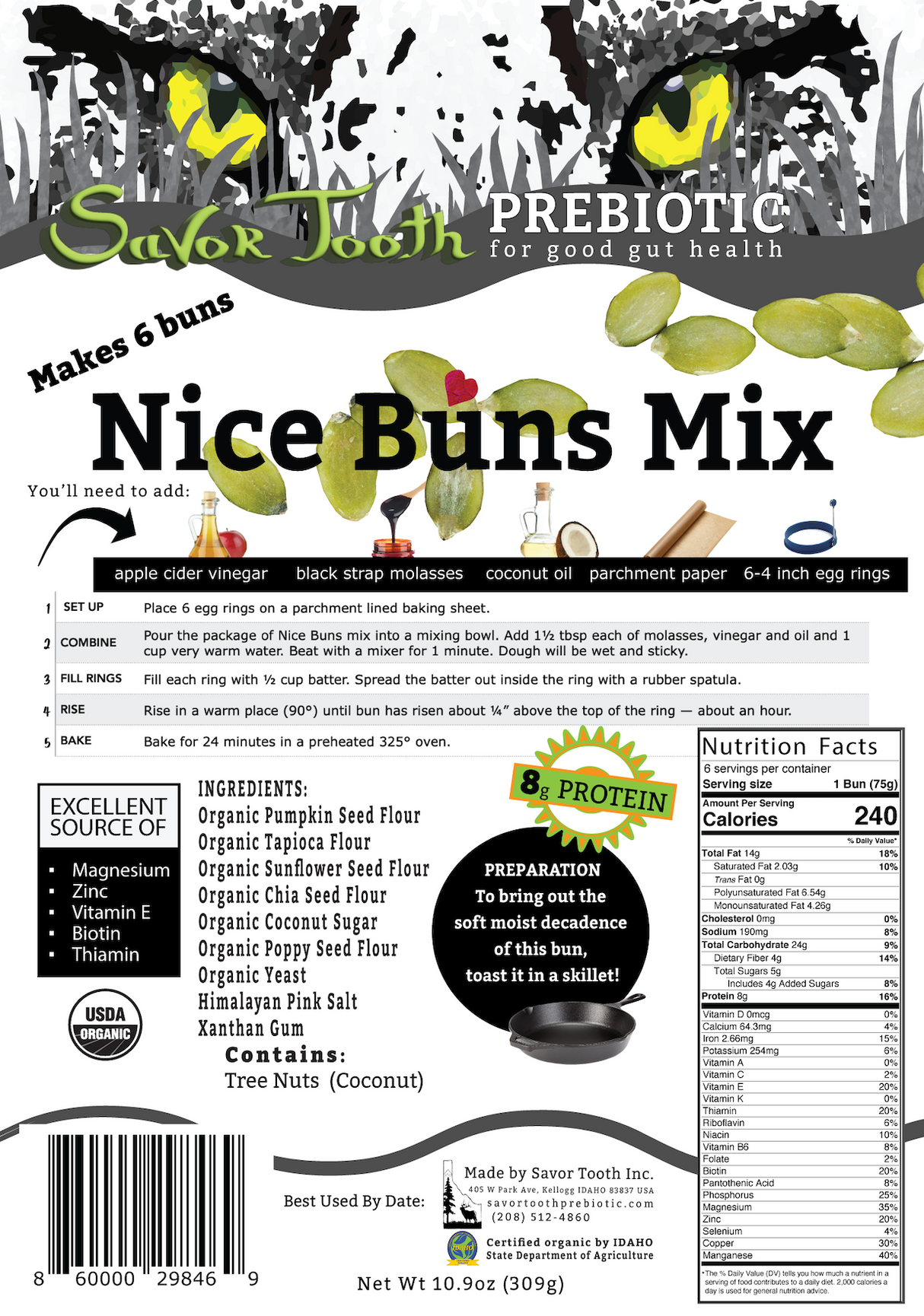 Organic Pumpkin Seed NICE BUN MIX