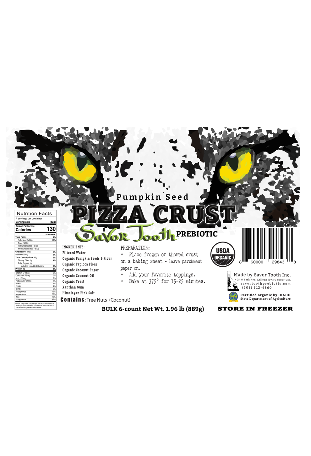 Organic Pumpkin Seed PIZZA CRUST