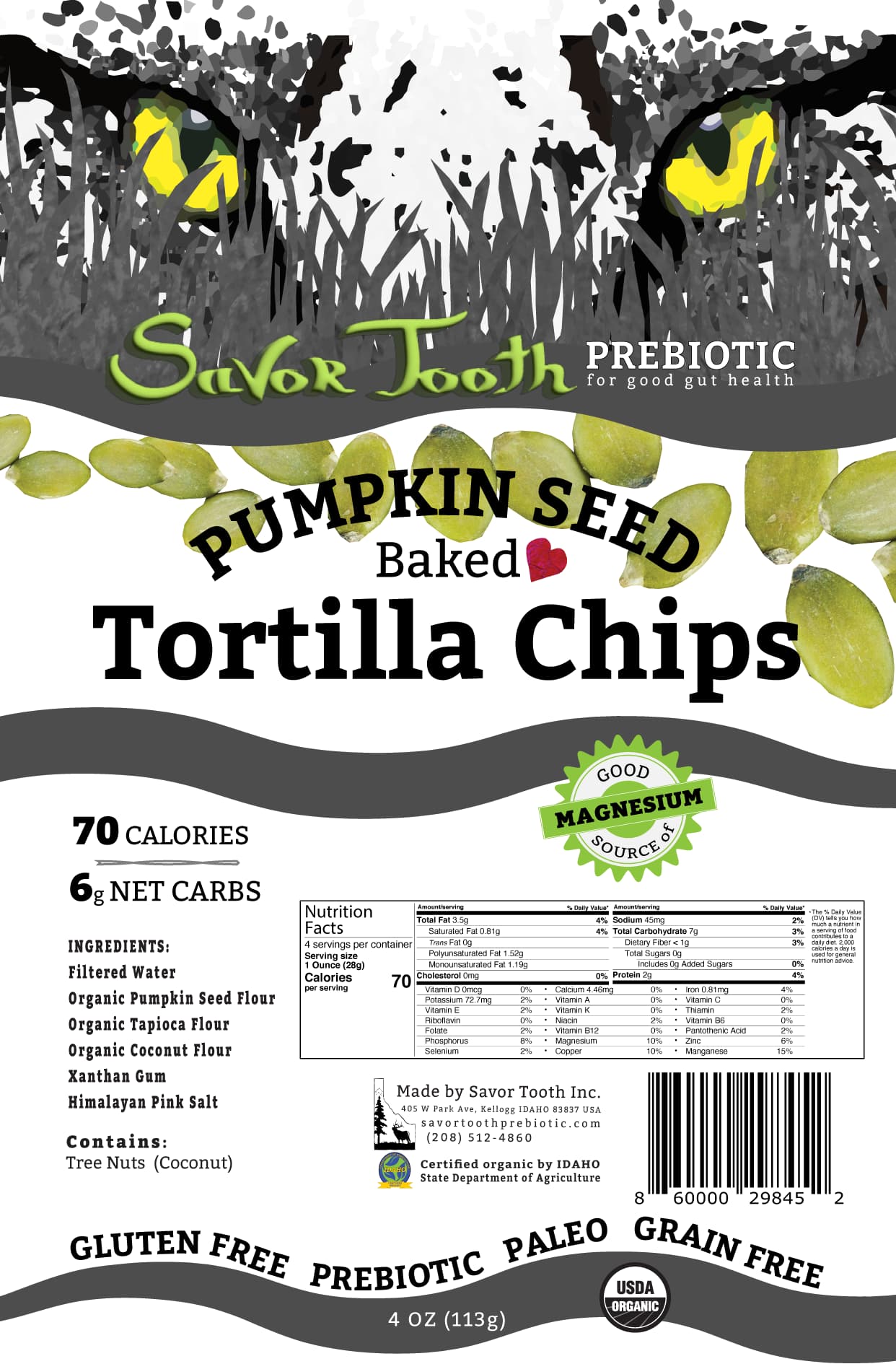 Organic BAKED Pumpkin Seed Tortilla Chips