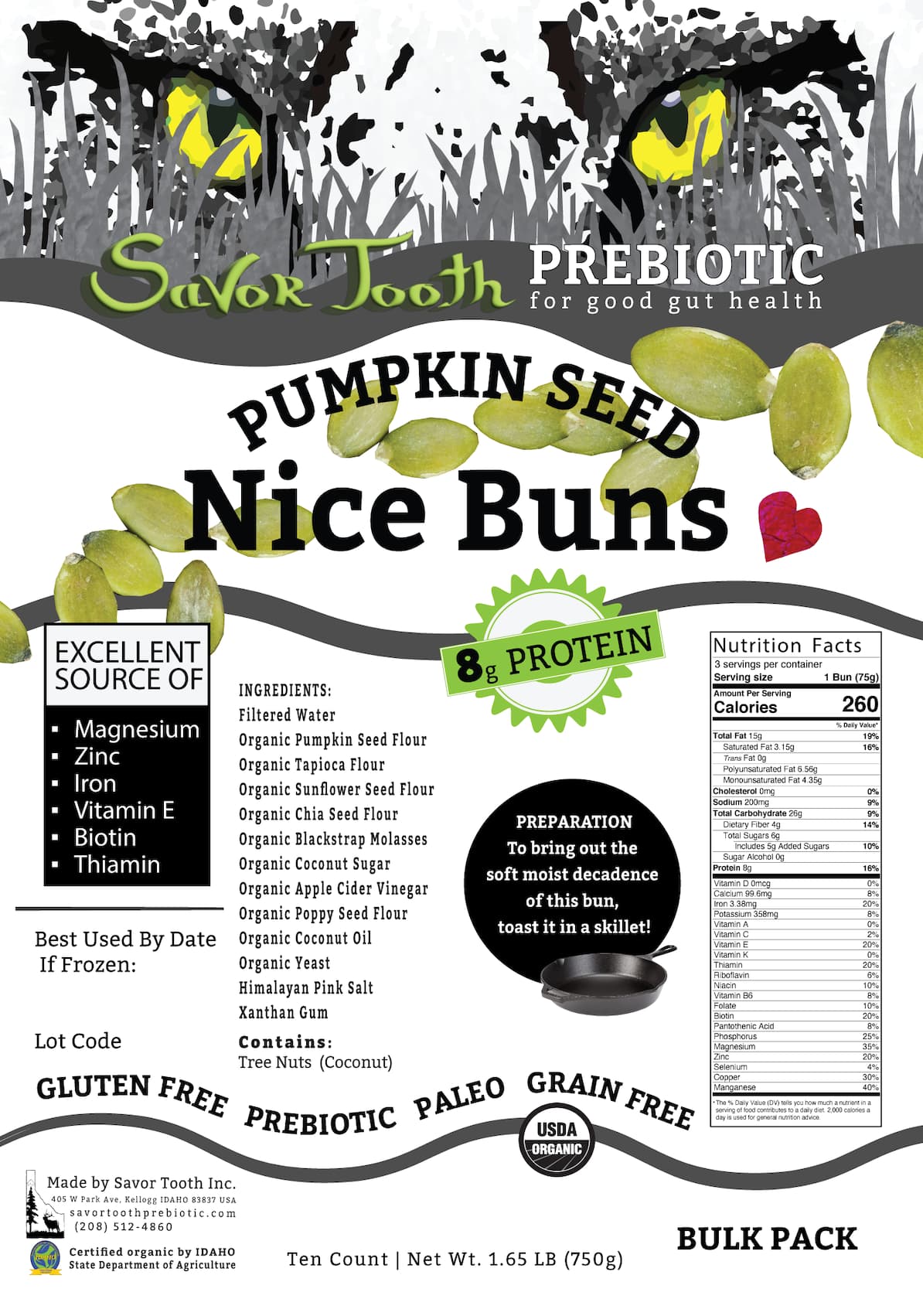Organic Pumpkin Seeds NICE BUNS